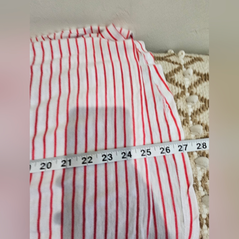 Joules Floral Stripe Short Sleeve Shirt Top Blouse Pink White Blue Women's 14 - Picture 11 of 12